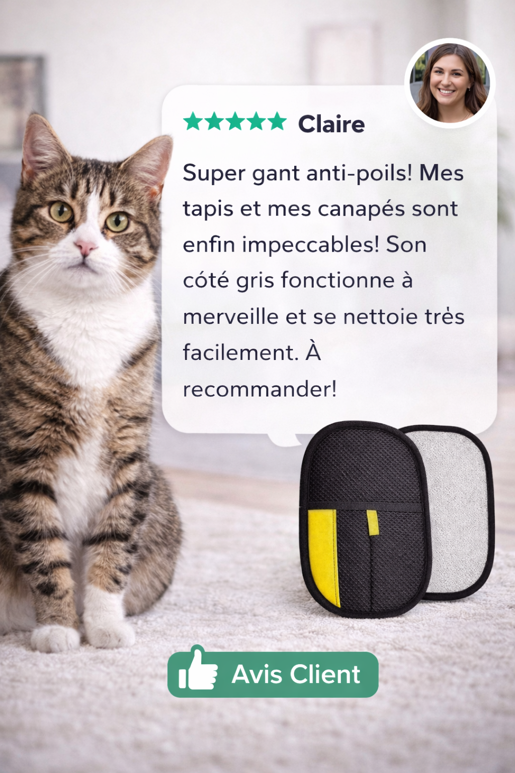 Gant Anti-Poils Réutilisable